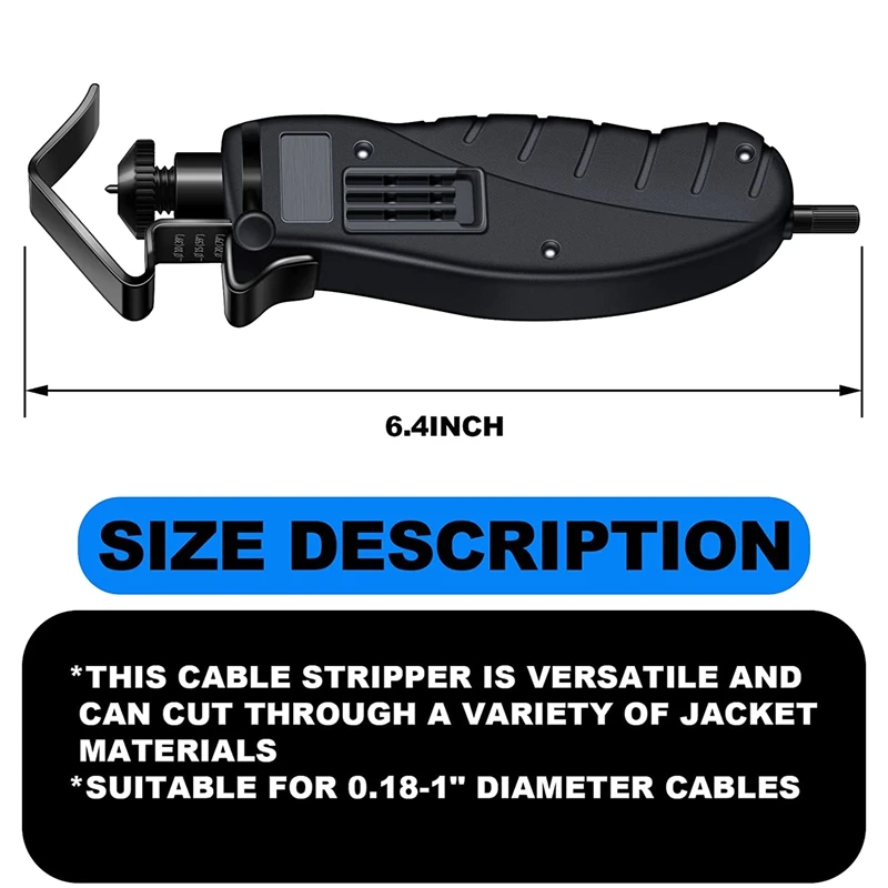 Kabelstripper Voor Snelle En Nauwkeurige Verwijdering Van Kabelhuls, Soepel Snijden Zonder De Kern Te Beschadigen, 0.18-1 Inch