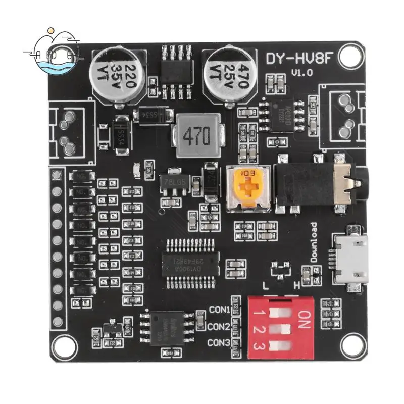 

AED6-12V/24V Voice Playback Module Serial Port Control Playback 10W/20W Voice Module HV8F