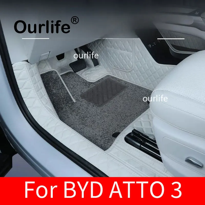 For BYD ATTO 3 EVO EV  YUAN PLUS 2026 2027 Floor Mats Leather Durable Cargo Liner Boot Carpets Interior Cover Accessories