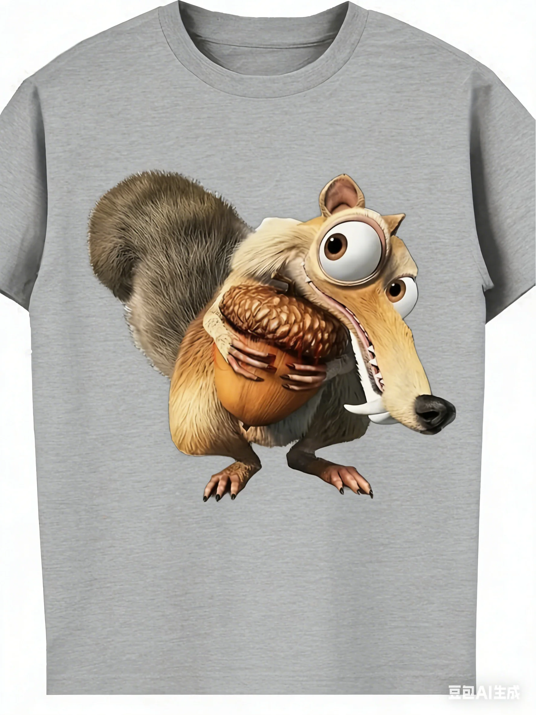 100% Cotton Summer Men's T Shirt Soft Comfortable Breathable Fabric Age Scrat Squirrel Pattern Print Suitable Daily Casual Wear