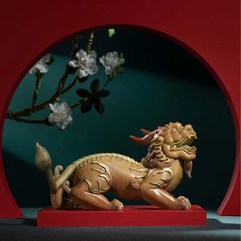 HONG YUN DANG TOU  Asia TOP high grade GOOD LUCK dragon PI XIU mascot brass statue HOME company business God of wealth Mammon