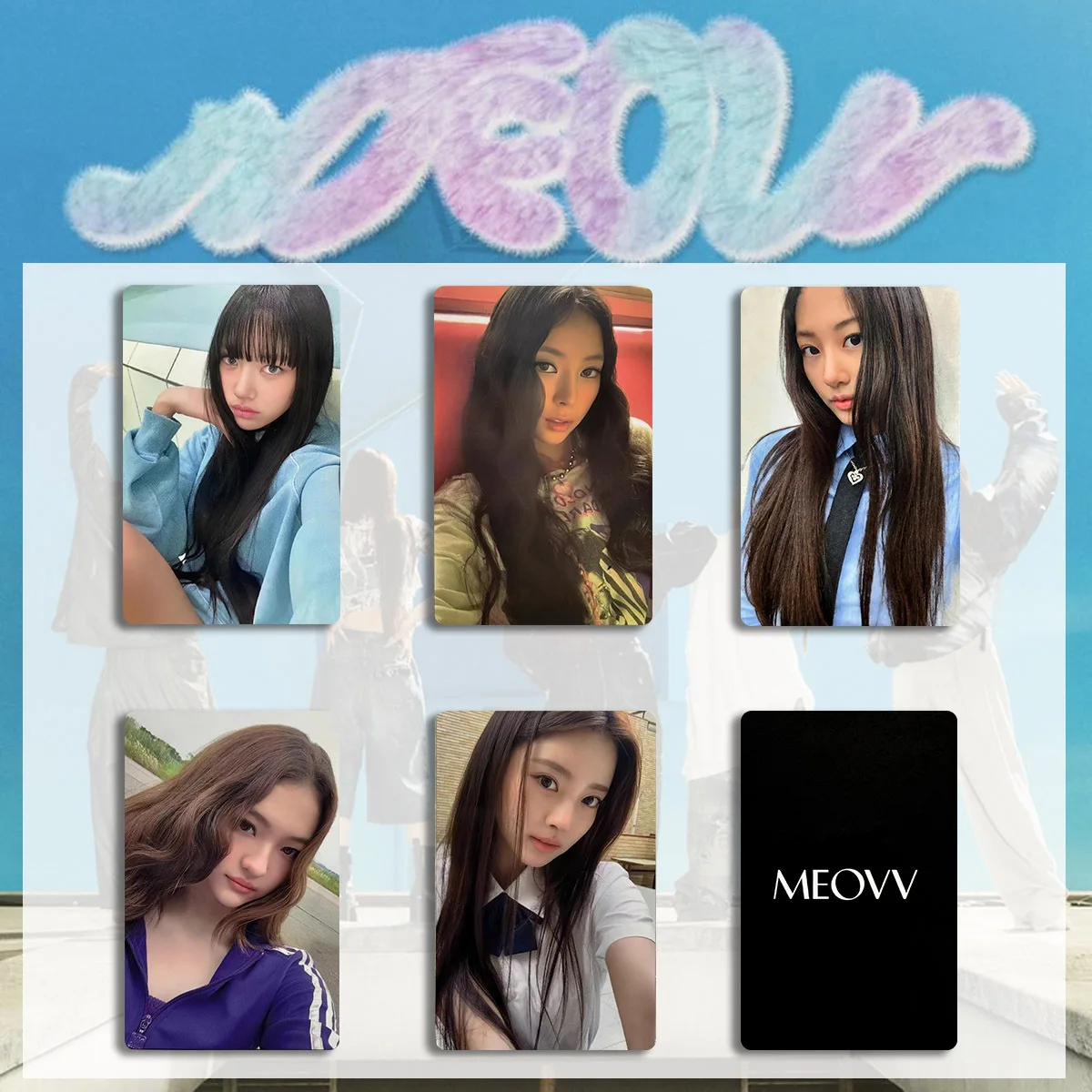 5Pcs/Set MEOVV Idol Girl Group New Album Series HD Printd Photocards SOOIN GAWON ANNA NARIN ELLA Lomo Cards Fans Collection Gift