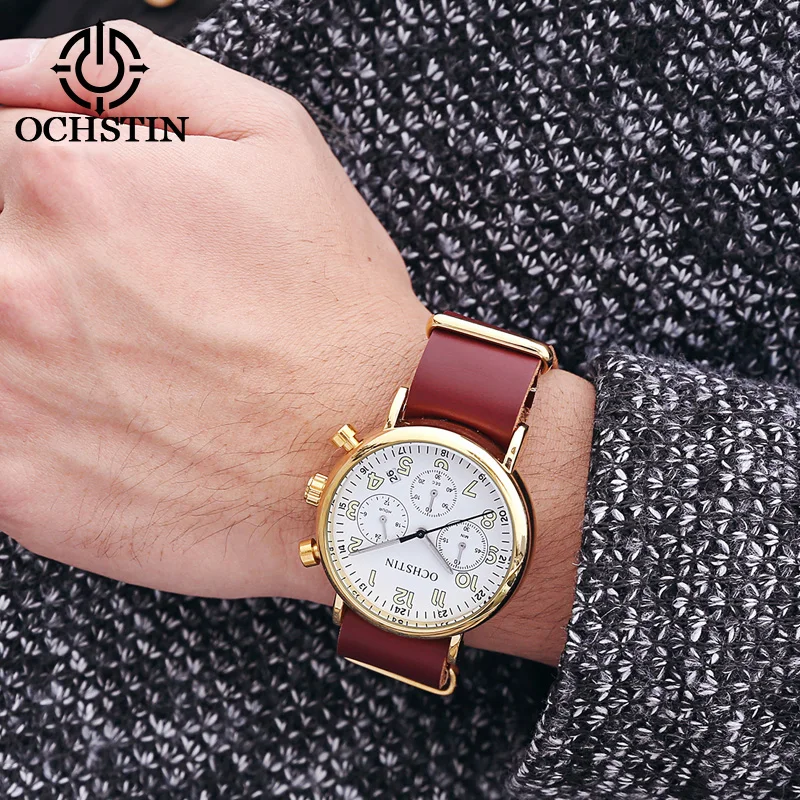 New OCHSTIN 2024 fun atmosphere men's quartz watch multifunction automatic quartz movement men's waterproof wristwatch