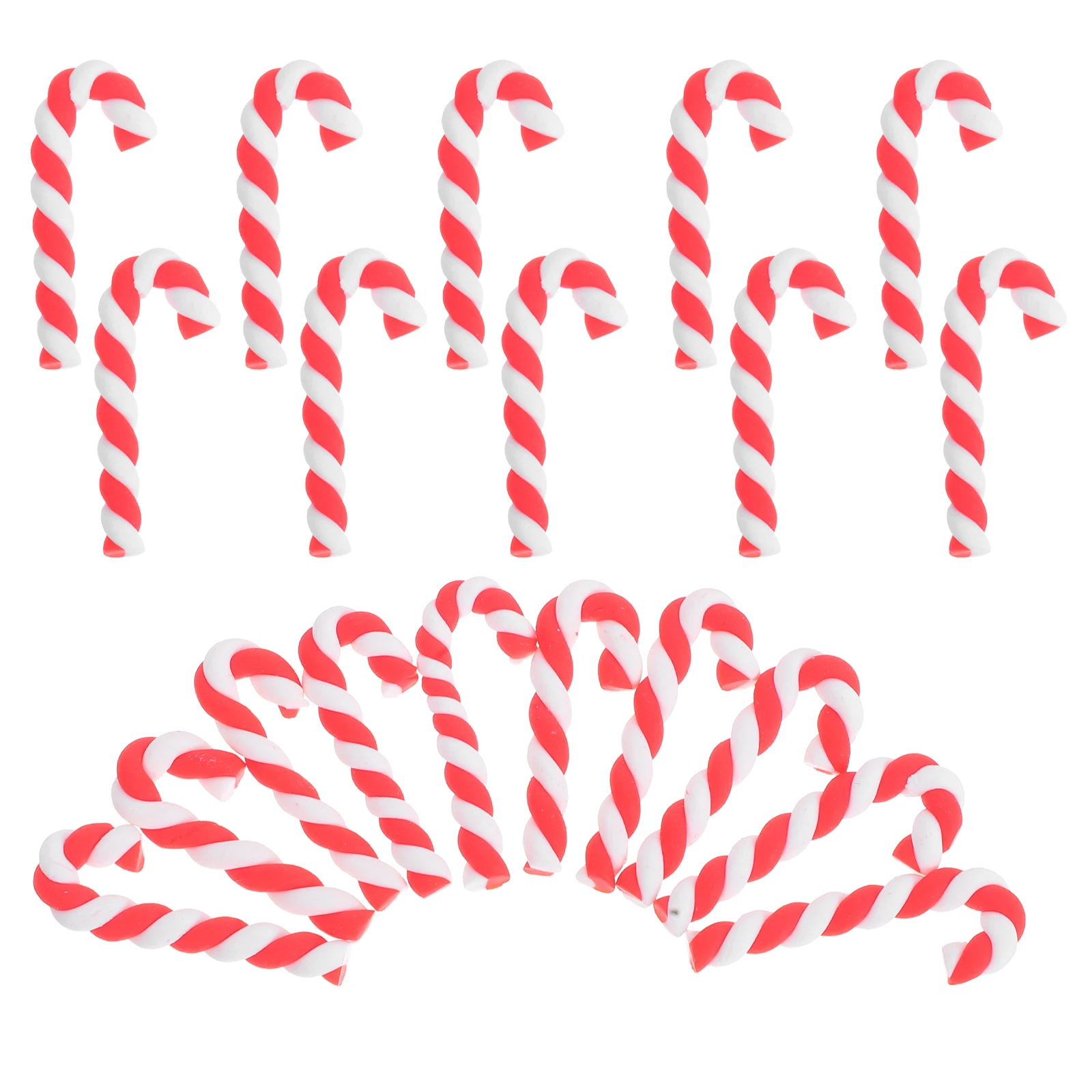 

20Pcs Christmas Cane Embellishment Red Creative DIY Decoration for Phone Case Pencil Case Jewelry Craft Stylish Xmas Ornament