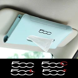 Car Sun Visor Hanging Tissue Box Storage Organizers Bag For Fiat 500 500C 2012 500X 500L Abarth 695 Car Interior Accessories