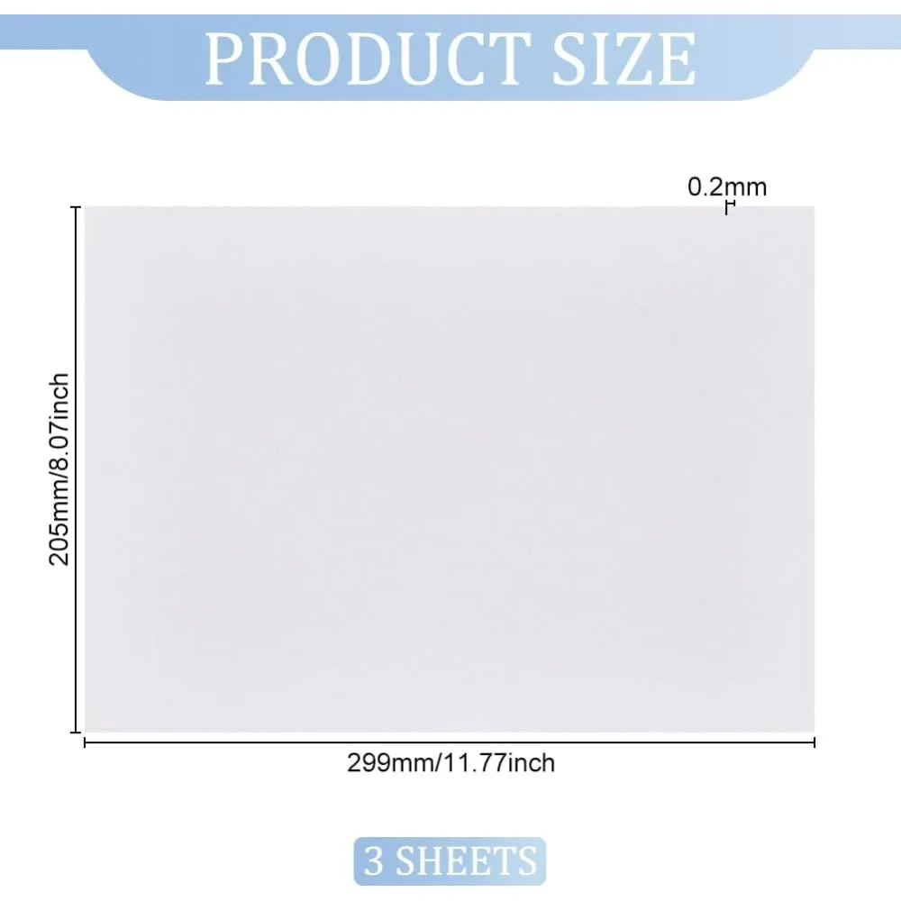 3 Sheet Blank Water Soluble Hand Sewing Stabilizers, Pre-Printed Blank Wash Away Water Soluble Stabilizer Embroidery Stencils