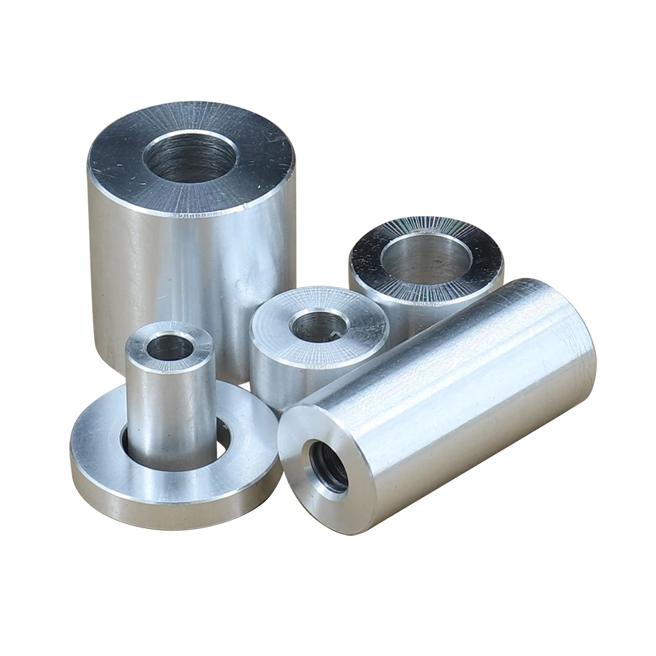 เส้นผ่านศูนย์กลาง 28 มม.M10 M12 M14 M16 อลูมิเนียม BUSHING ปะเก็นเครื่องซักผ้ารอบ Hollow ไม่มีด้าย STANDOFF spacer ความหนา 2/3/4/5/6/10/50 มม.