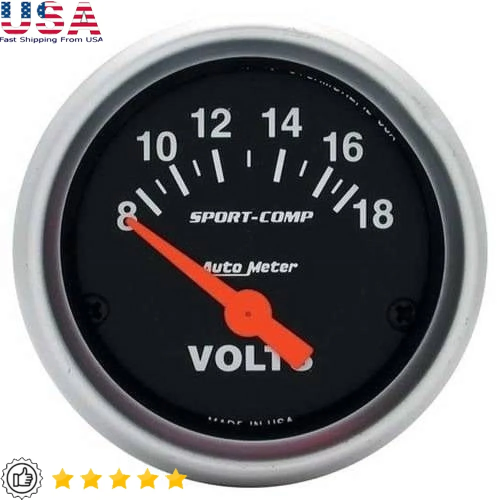 

Durable 2 Inch Voltmeter 8-18 Volts Adjustable Easy to Use Automotive Gauge Monitoring Voltage Performance