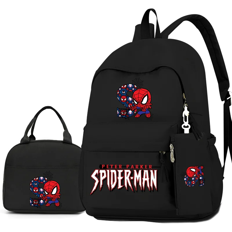 

3pcs Set Spider Man Backpack Student Schoolbag Pencil Case Shoulder Bag Backpack Boy Girl School Bag Primary High Bagpack Set