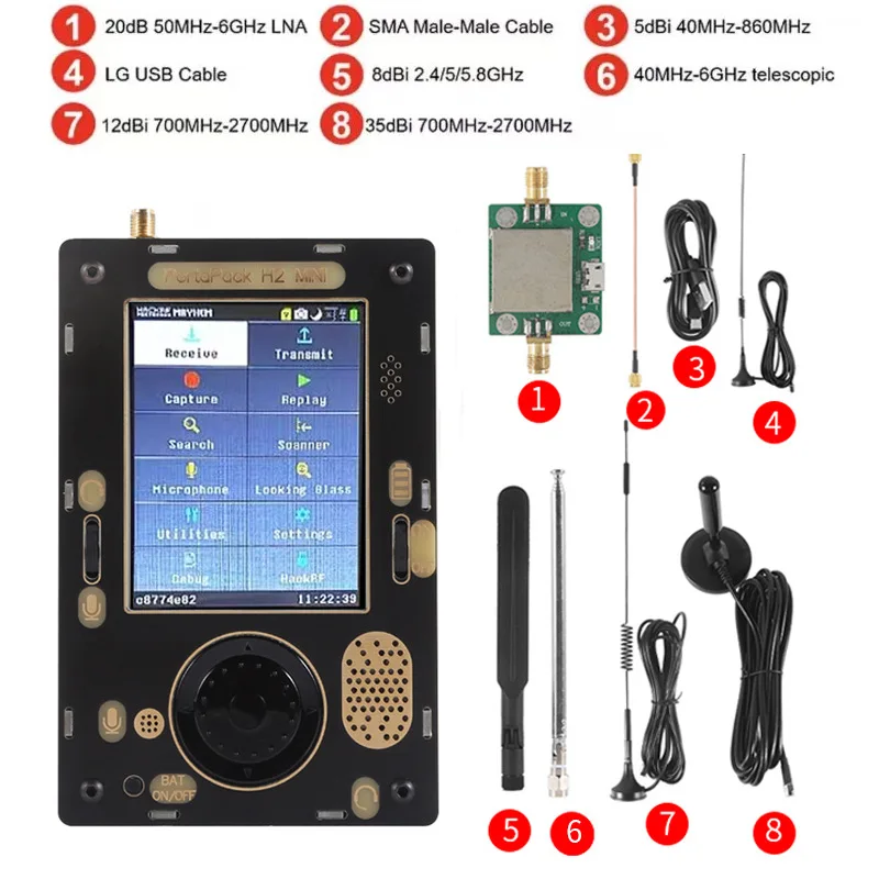 HackRF + PortaPack H2 H3 SDR Radio Software Radio Mobile Radio Walkie-talkie