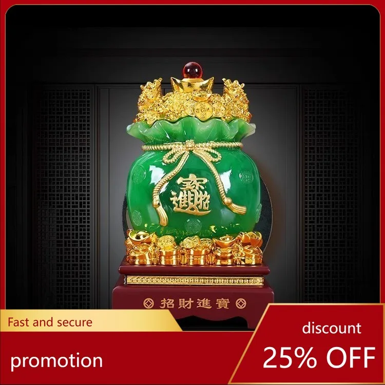 

CZ Golden Toad Ingot Money Bag Ornament for Living Room TV Cabinet Decoration, for Business Opening and Housewarming