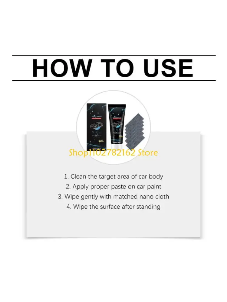 547B Daily Car Paint Care with Scratch Remover Paste, 6 Wipe Cloths and Box, Wipe-On Touch Up Set for Light Paint Scratch