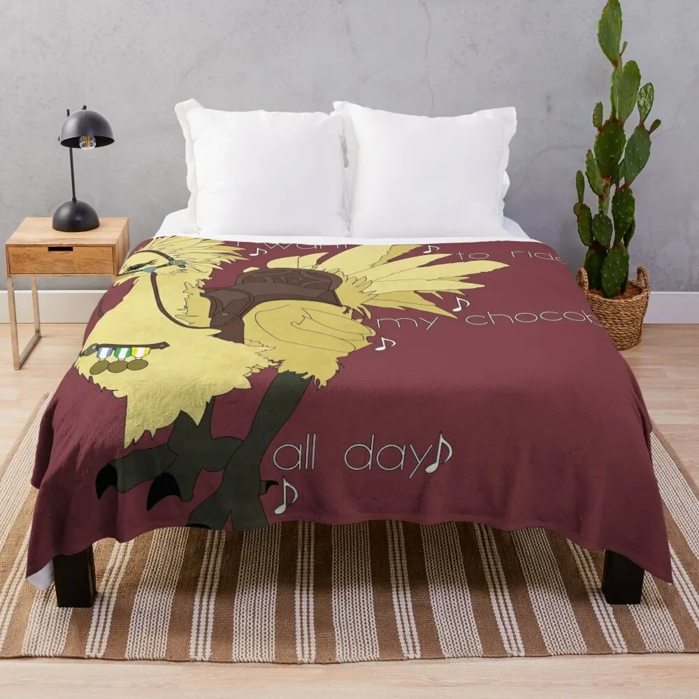 Chocobo ride Throw Blanket valentine gift ideas Weighted Blankets