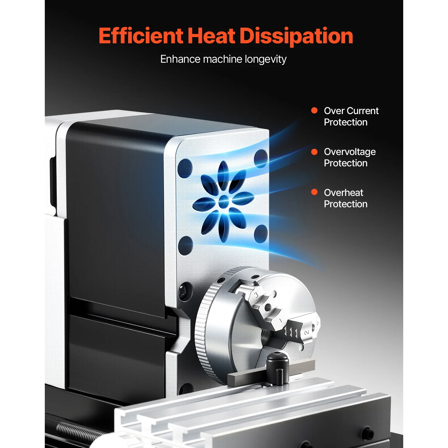 SucceBuy 2.76x5.12 في آلة مخرطة معدنية صغيرة 36 وات 20,000 دورة في الدقيقة سرعة + 3 فك تشاك سبائك الألومنيوم لمعالجة الأجزاء الدقيقة