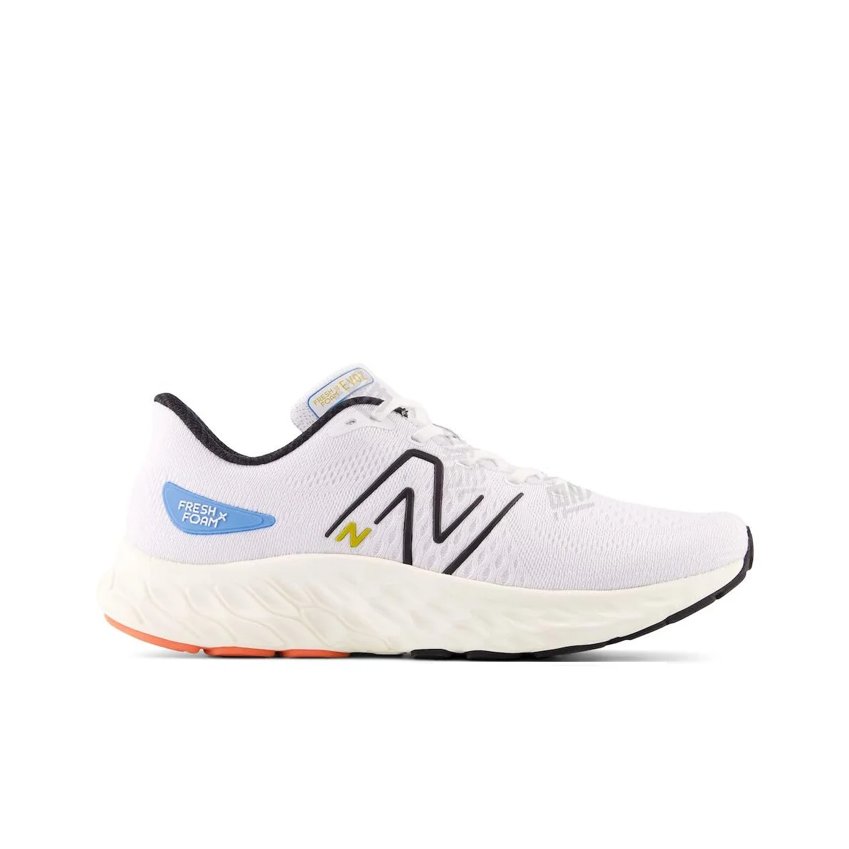 حذاء الجري الجديد من New Balance NB Fresh Foam مريح ومتعدد الاستخدامات للتدريب بقصة منخفضة للرجال، أبيض/أسود