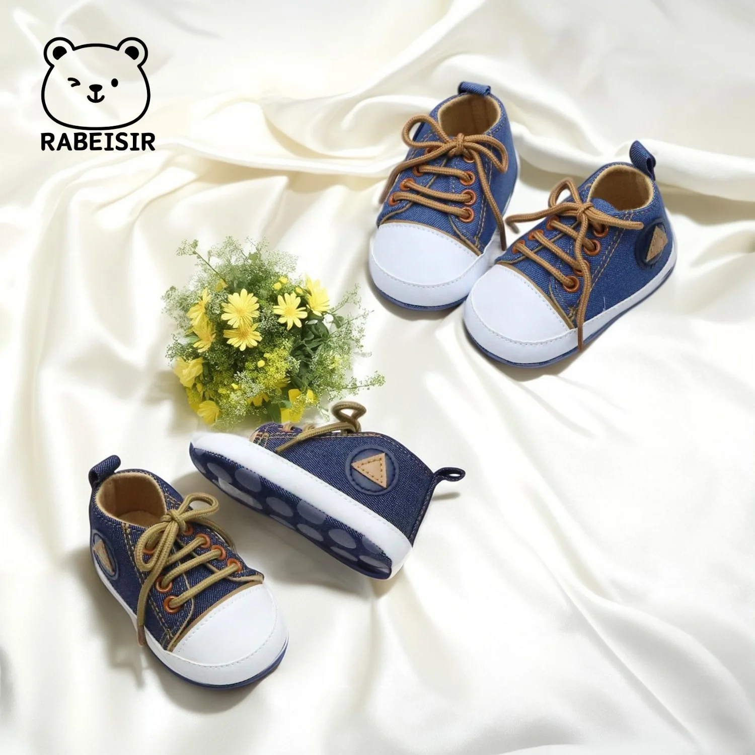 طفل رضيع حذاء قماش أحذية عالية الجودة 0-18 أشهر طفل حذاء طفل صغير حذاء قماش الدنيم خفيفة الوزن عدم الانزلاق عادية تنوعا