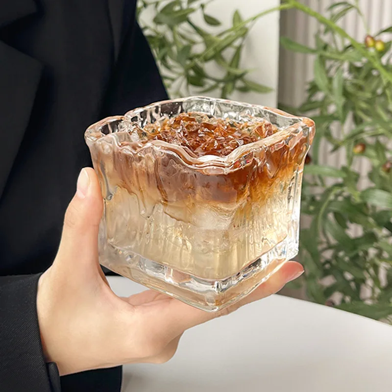 

Creative Ins Vintage Ice Glass, Square Latte, Coffee, Whiskey, Cold Drink, Breakfast Cup, 320ml