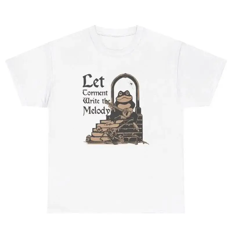 Let Torment Write The Melody Frog T Shirt Funny Mental Health Ironic Gen Z Tee