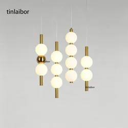 White Acrylic Ball LED Pendant Lamp Senior Designer Bedroom Bedside Bar Dining Room Lamp Hanging light Drop lamp
