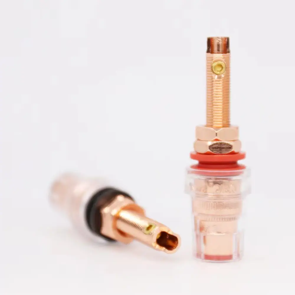 Hi-End Eutectic Long Style Binding Post Red Coppper plated Speaker Amplifier Binding Post Terminal
