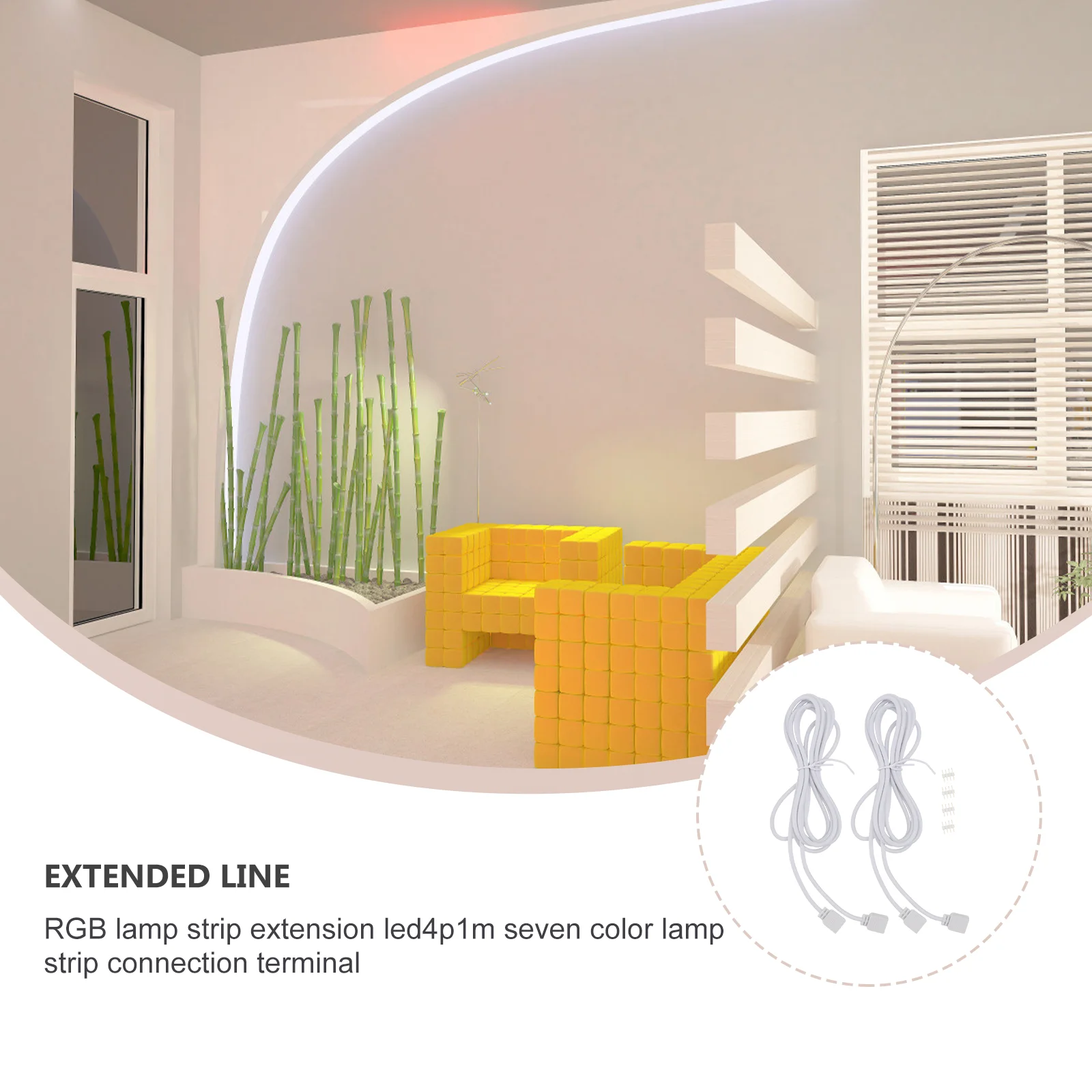 

2 Meters Light Bar Extension Cord For Led Rgb Cable Flexible Connector Double Head Strip Lights Pvc Insulated Extension Cable
