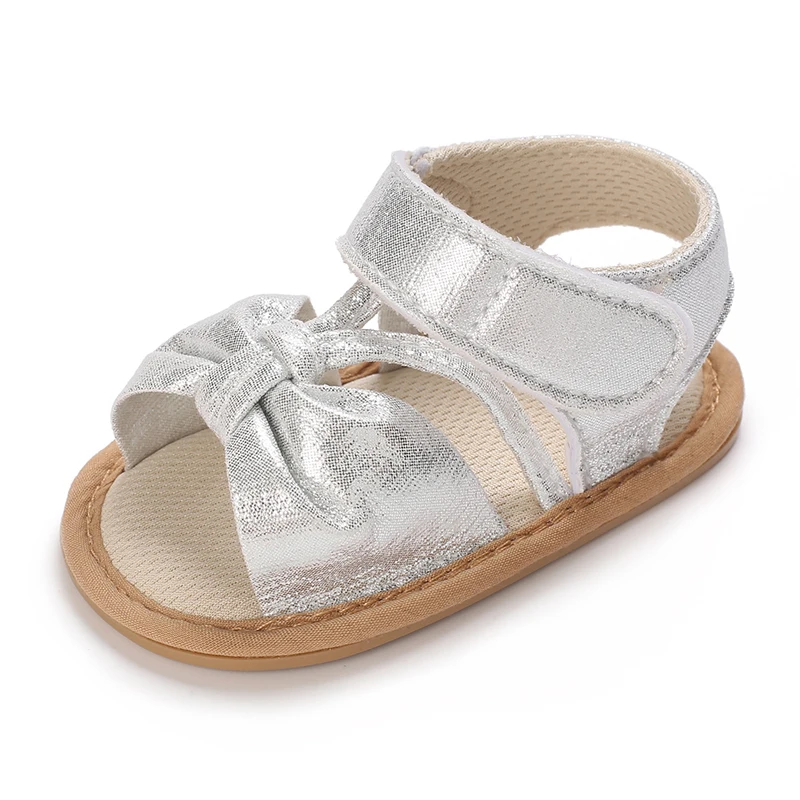 صنادل صيفية للفتيات الصغيرات بنعل مطاطي ناعم أحذية مشي مضادة للانزلاق مريحة للخطوة الأولى للرضع #5