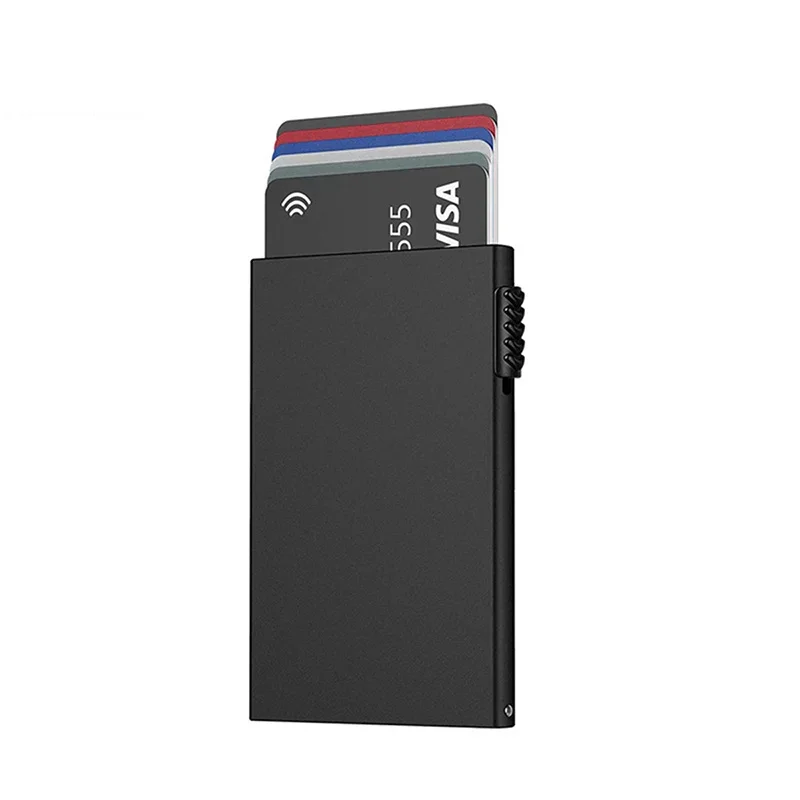 Rfid Creditcardhouder Slimme Portefeuilles Heren ID Bankkaarthouder Case Metaal Dunne Slanke Pop Up Aluminium Minimalistische Portemonnee Luxe Cadeau