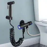 Juego de grifería con válvula de descarga para inodoro, pistola rociadora de una en dos salidas, bidé, fregona multifuncional, grifo de doble uso para piscina