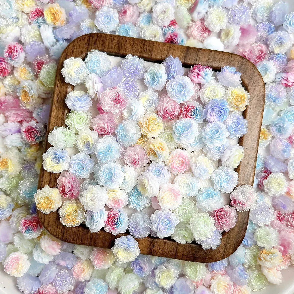 

3D Gradient Colored Flowers Resin Nail Charms Creative Luminous Dreamy Hydrangea Nails Art Supplies DIY Rings Nails Decorations