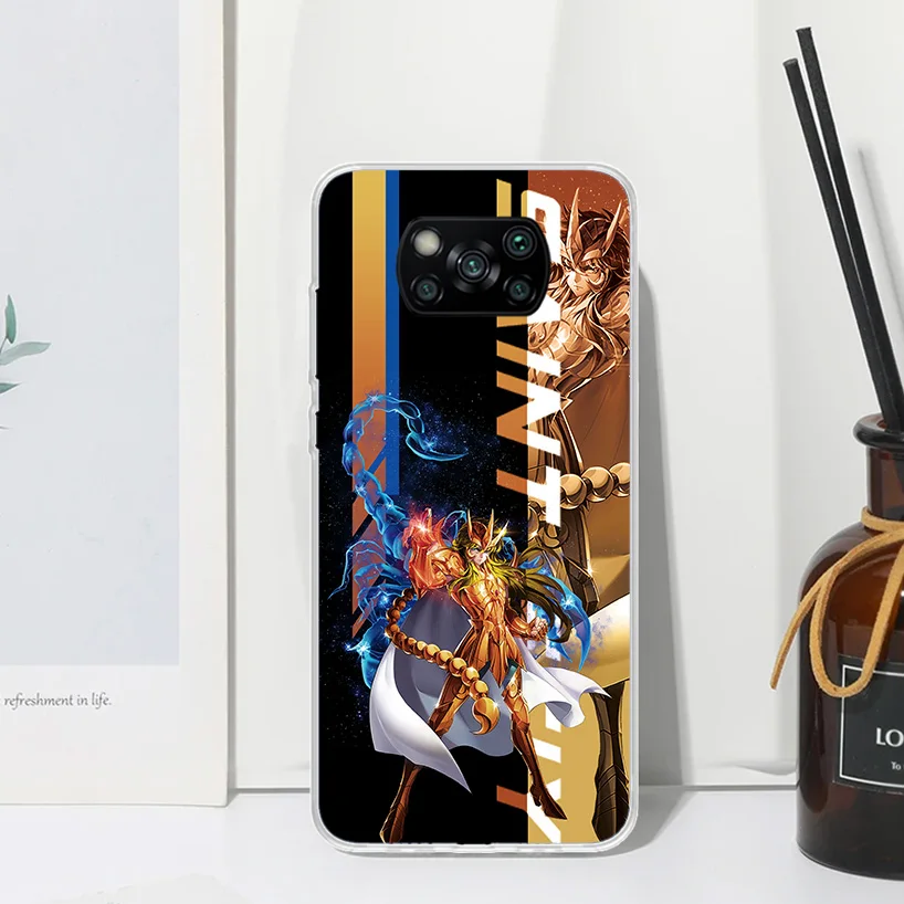 Anime Saint Seiya Phone Case For Xiaomi Poco X6 X5 X4 X3 Nfc F6 F5 Pro F4 Gt F3 F2 F1 M5S M4 M3 Art Fundas Back Cover