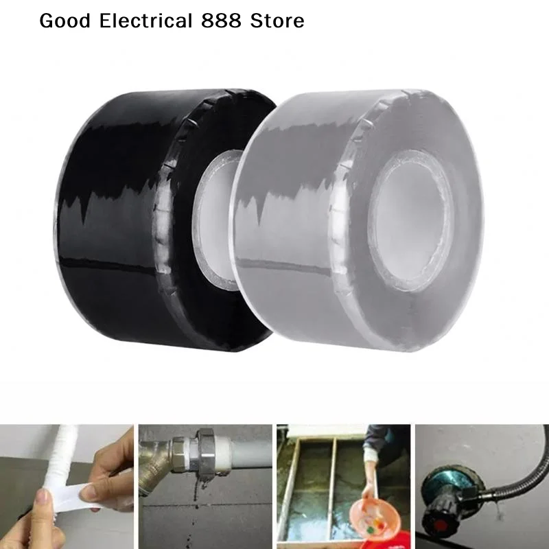 【G】One Roll Self-Fusing Silicone Tape Waterproof Non-Adhesive 2.5cm X 1.5m For Pipe Leak Electrical Insulation