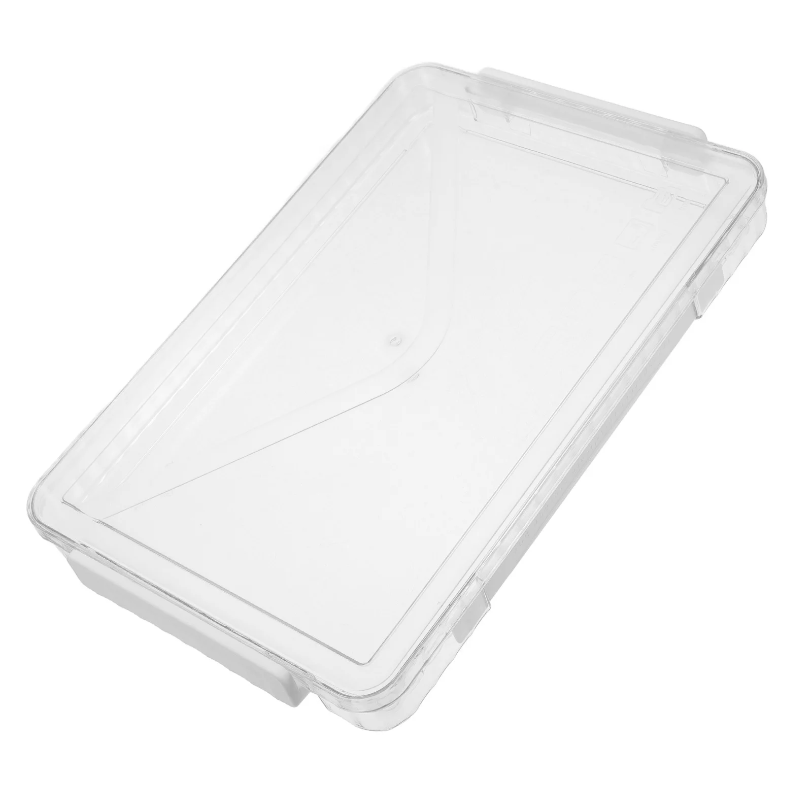 

Clear Document Storage Box with Handle Lid Portable File Box for Organizing Certificates and Papers Waterproof