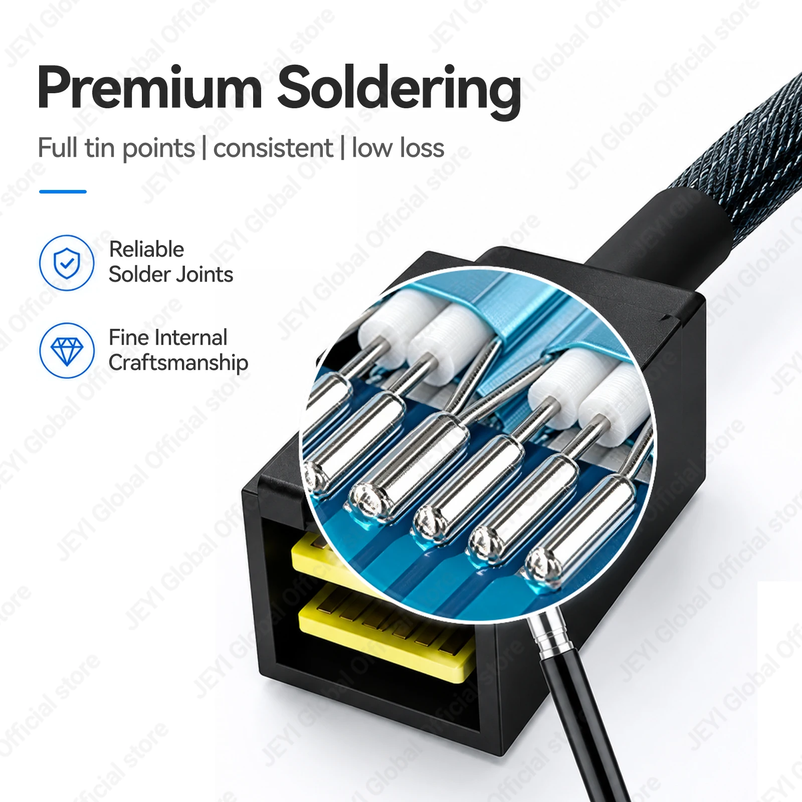 JEYI Mini SAS HD SFF-8643 to 4X SATA Cable SFF8643 Host to 4X SATA Target Cable to RAID Controller Enterprise Storage Hard Drive