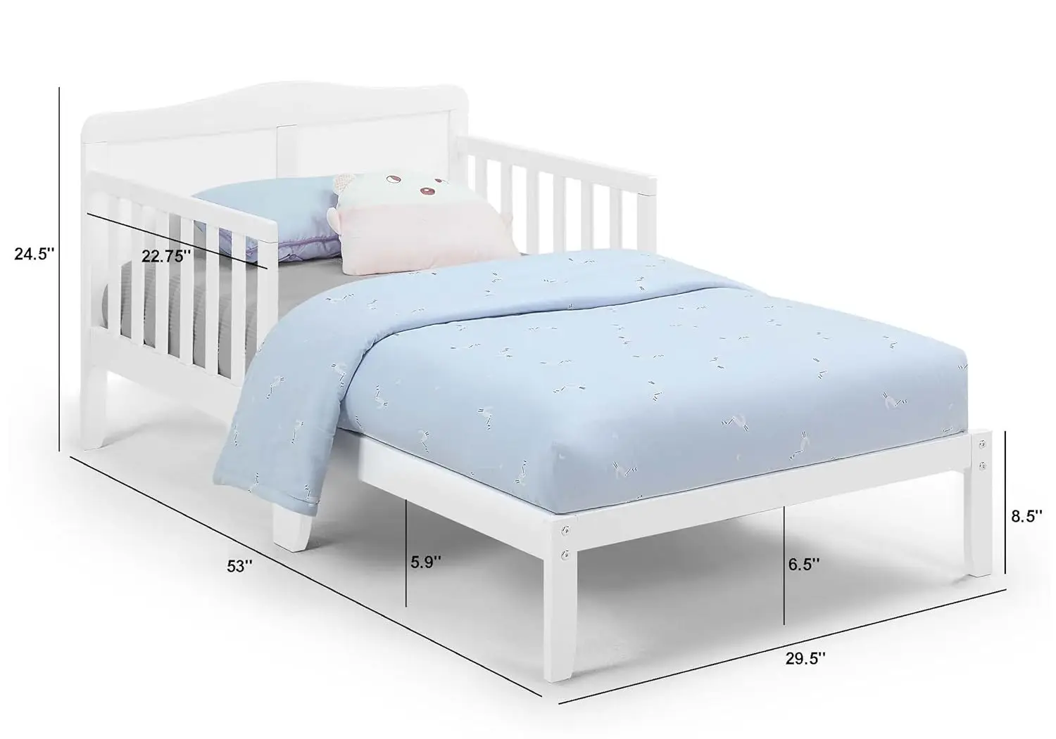 Olive & Opie Birdie Toddler Bed In Natural And White