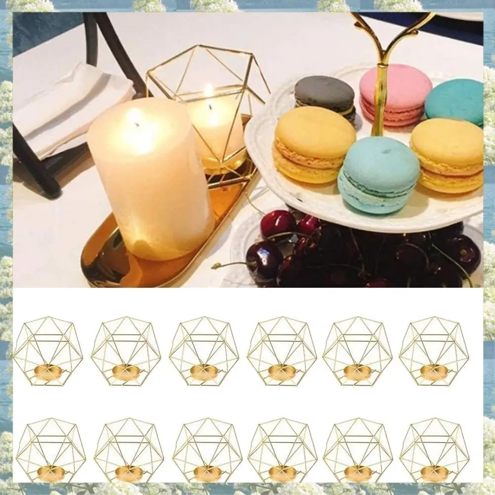 X17A 2025 NEW-12Pack حاملي الشموع ، ديكور المنزل حامل الشمعدان الزفاف المزاج حامل مصباح ديكور المنزل