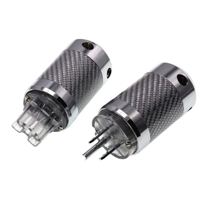 Hifi audio adapter us stecker kohle faser rhodiniert c13 iec stecker für verstärker cd ac stromkabel