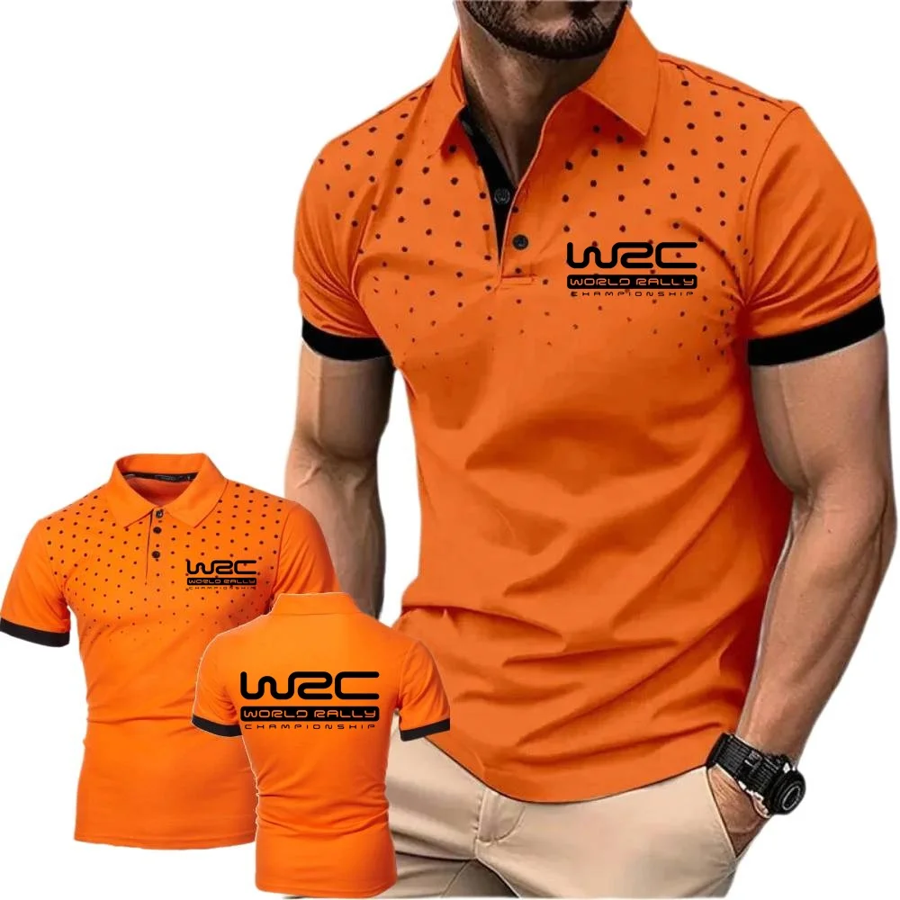 Youth Men's World Rally Championship WRC Polo Shirt Short Sleeve Oversized Breathable Moisture Wicking Tennis Jersey Tee Summer