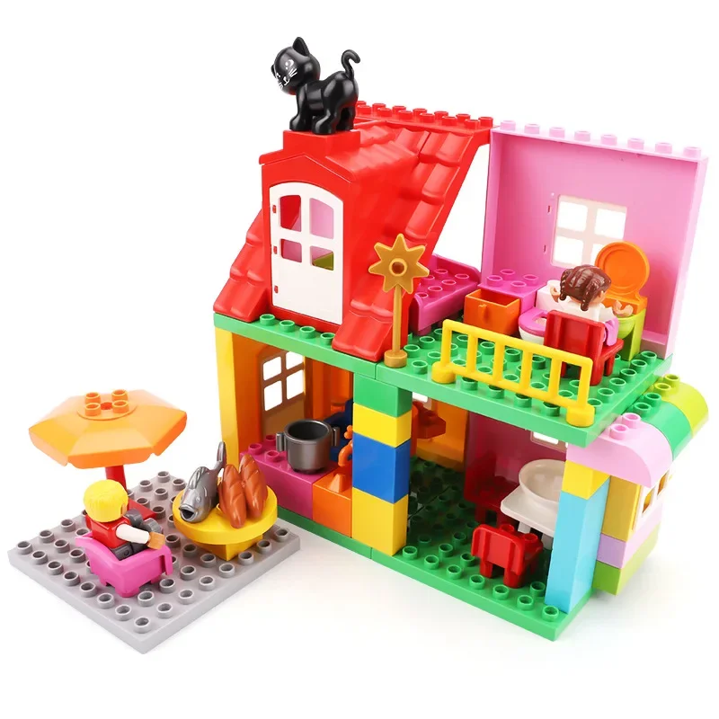 Big Building Blocks Model Castle House Accessories Room Roof Tiles Bulk Bridge Military Compatible With Bricks Children DIY Toys