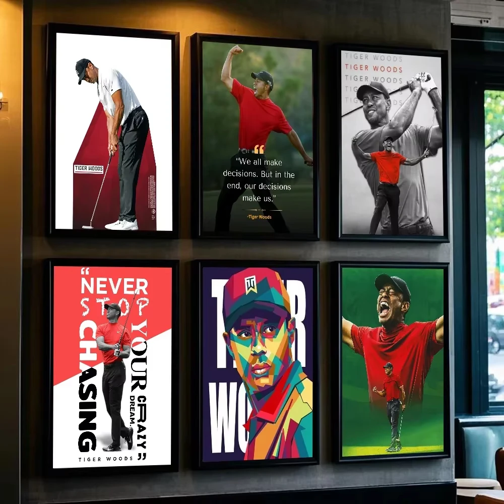 Golf Player Tiger W-Woods Poster HD canvas painting home living room bedroom bar aesthetic decoration