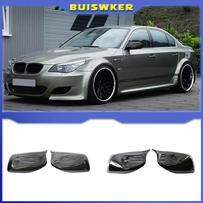 

Carbon Fiber Car Rear View Door Wing Mirror Side Mirror Cover Caps Shell Case for BMW E60 E61 E63 E64 5 Series Model 2004-2008