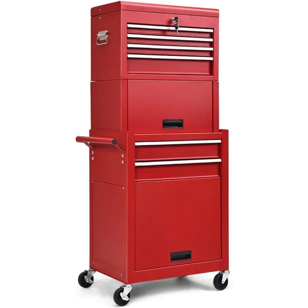 

6-Drawer Rolling Tool Chest High Capacity Storage Cabinet with Wheels and Locking System Removable Toolbox Organizer