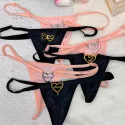 Custom Thong Name Jewelry Customized Heart Letters Shiny Hotwife Sexy Panties Personality Lingerie Underwear Briefs Couple Gifts