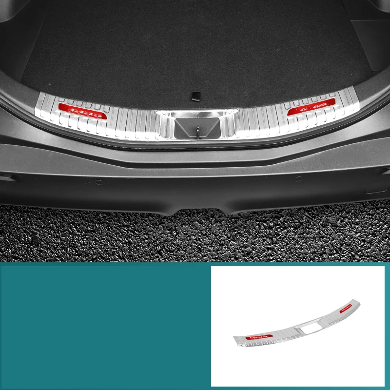

Car Accessories For 2023 Toyota bZ4X Stainless steel silver Black Rear Trunk Inside Bumper Protector cover sill guard Trim