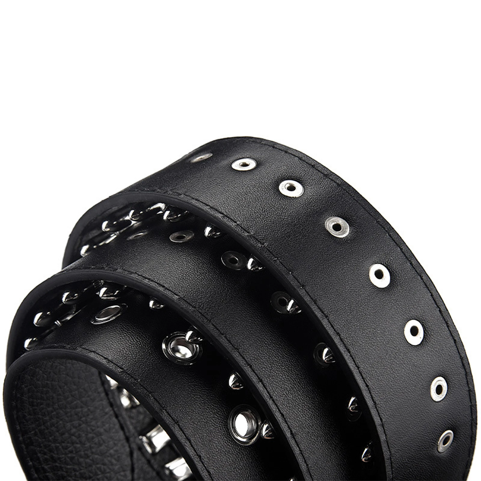 Women Men Waist Belt Punk Bullets Rivet Studded Imitation Leather Belt Hip Hop Rivet Belt for Jeans Black belt for girl kemer