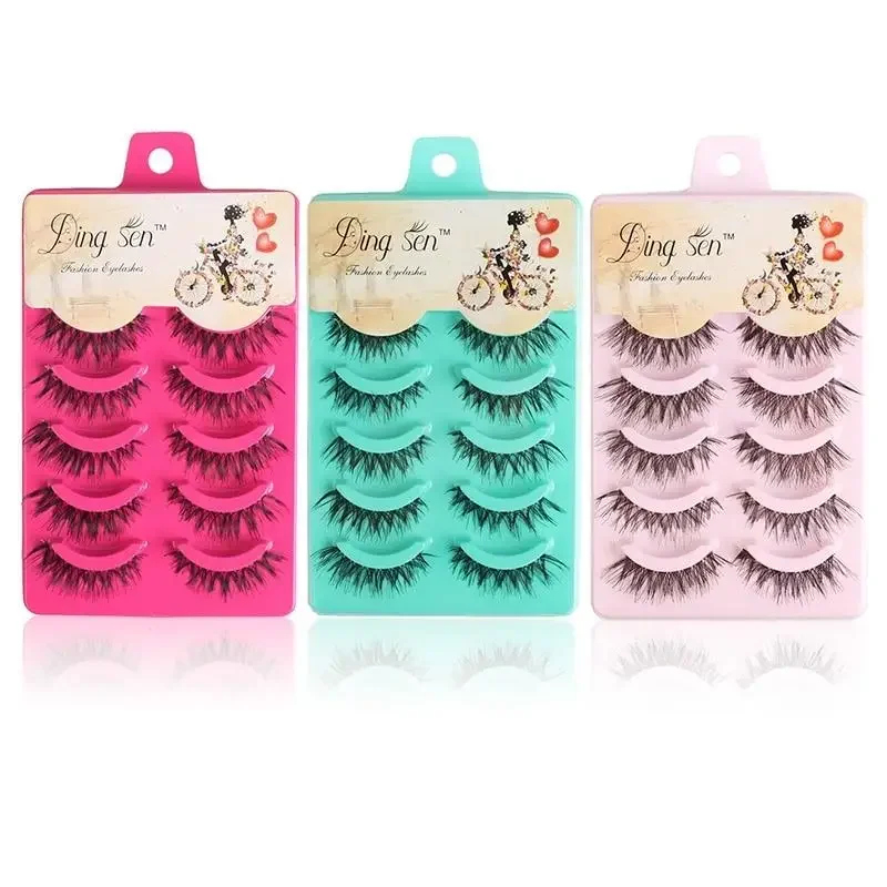 Natural Thick Full False Eyelashes Super Long Chris Cross Eyelashes Charm 3D Staggered Eyelashes