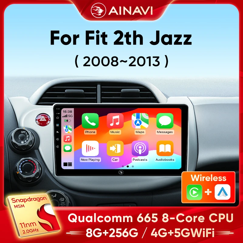 

Ainavi CarRadio For HONDA FIT 2th JAZZ 2008 2009 2010 2011 2012 2013 Wireless Carplay Android Auto Stereo Car Multimedia 2 DIN