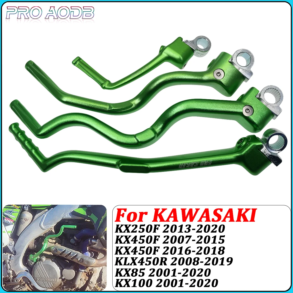 

Motorcycle CNC Aluminum Forged Kick Start Starter Lever Pedal For Kawasaki KX250F 2013-2020 KX450F KLX450R 2007-2019 KX65 Parts