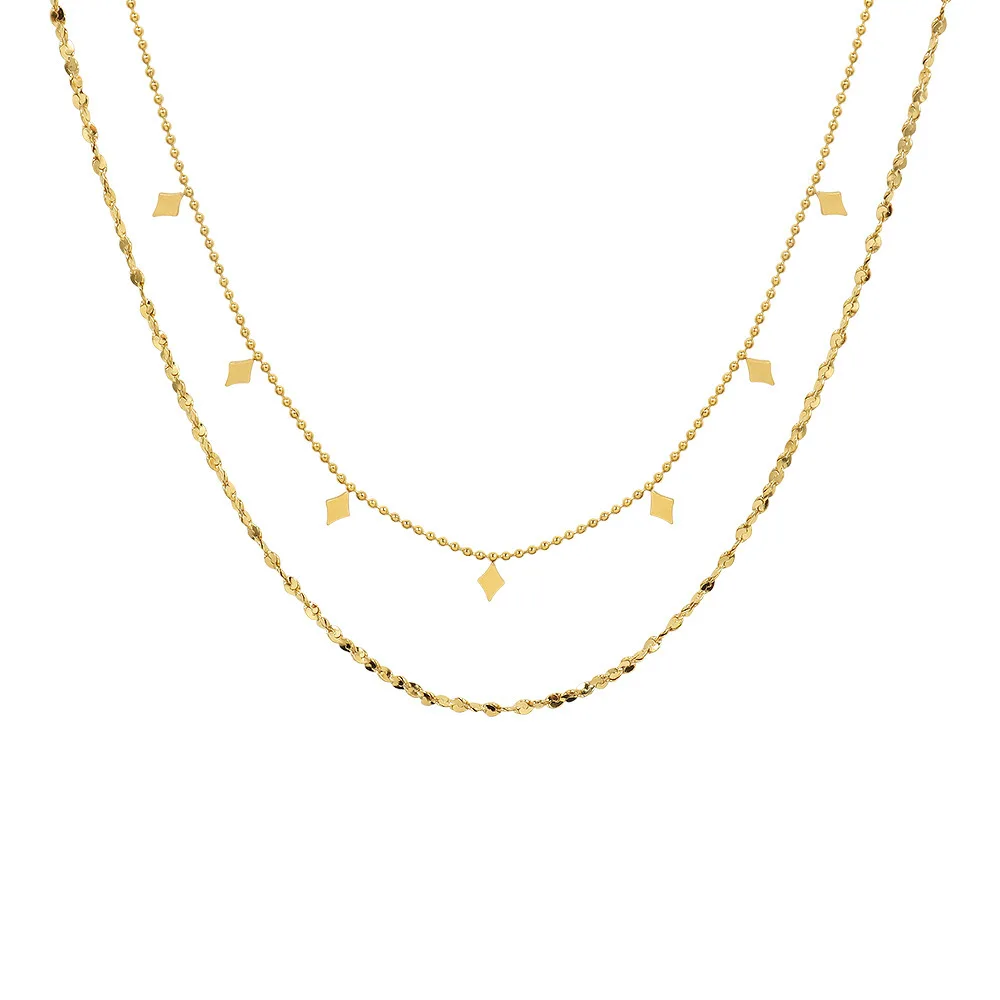316L Stainless Steel New Fashion High-end Jewelry Rhombus Zircon Charm Chain Necklace Necklace Pendant for Women