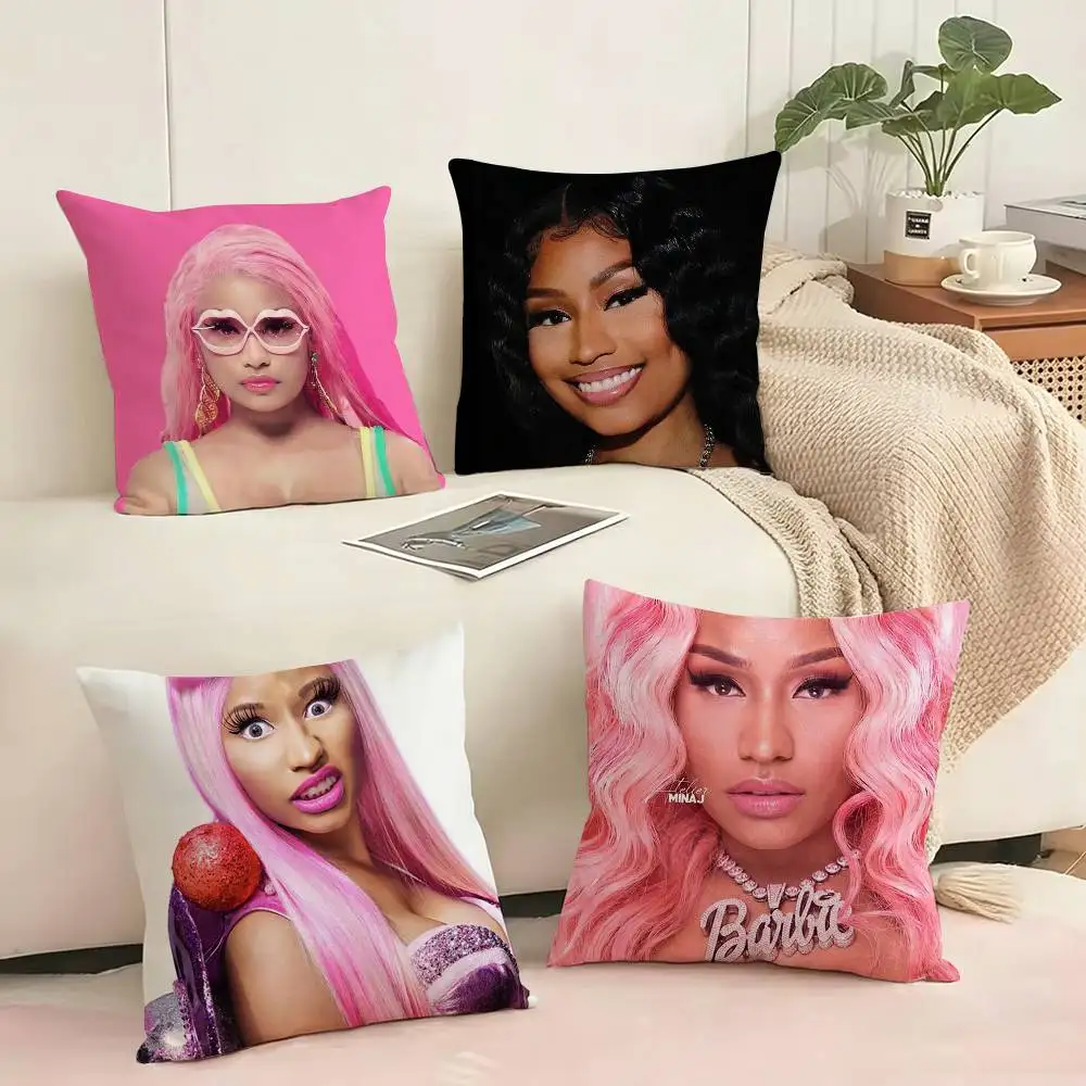 

Y2K Rap Icon Nicki Minaj Square Double-Sided printed Pillow Case Bedroom Bedside Pillow Sofa Cushion Cover Gift