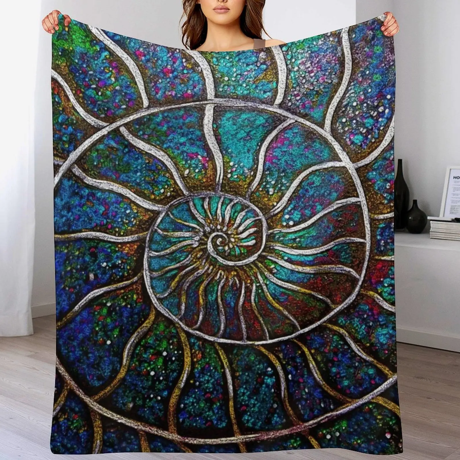 Ammonite Throw Blanket